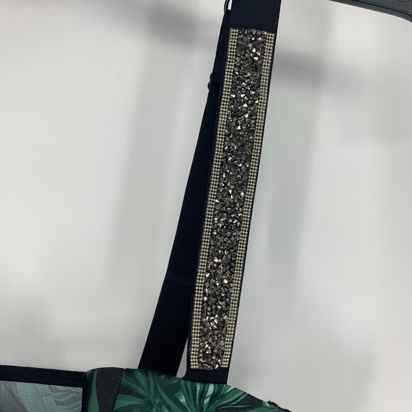 Victoria's Secret Corset Longline Bra Very Sexy Palm Leaf Shine Strap - Picture 7 of 15